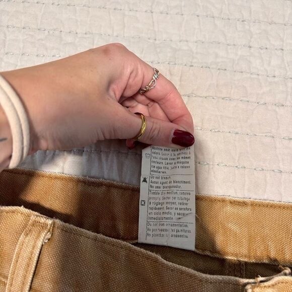 Vintage Carhartt Mens 38x34 Original Dunagree Fit Double Knee Pants faded - Picture 4 of 10